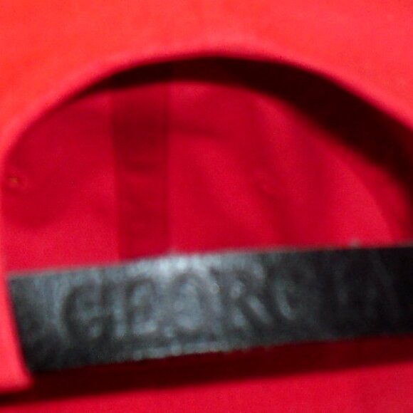 Georgia Bulldogs Since 1785 Logo Mens Leather Strap Red Strapback hat cap New - Picture 4 of 4